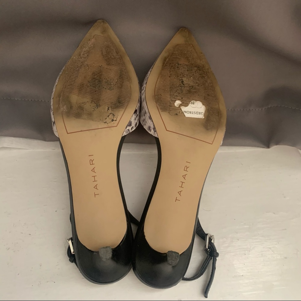 Snakeprint Pointed Toe Kitten Heel - image 5